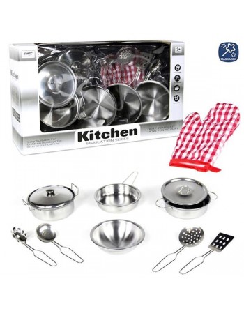 JUEGO MENAJE 10 PIEZAS METAL