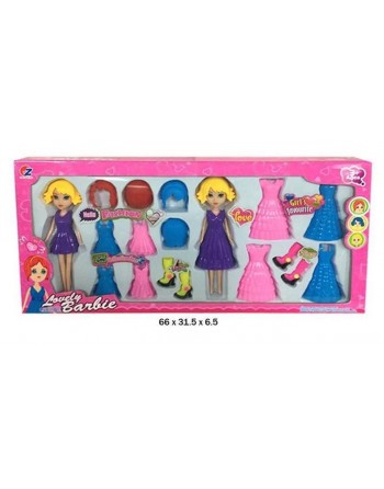 CAJA 2 MUÑECAS QUITA Y PON...