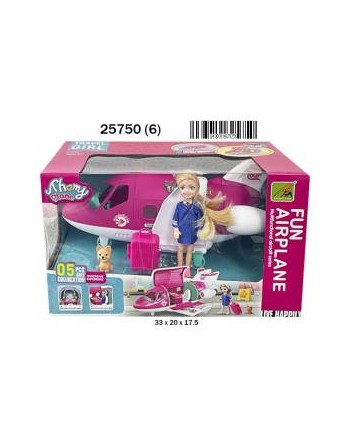 CAJA MUÑECA AZAFATA AVION